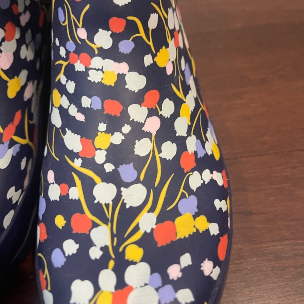 nwot/nwob anthropologie navy floral Women's Rain Boots 7 - Picture 15 of 16